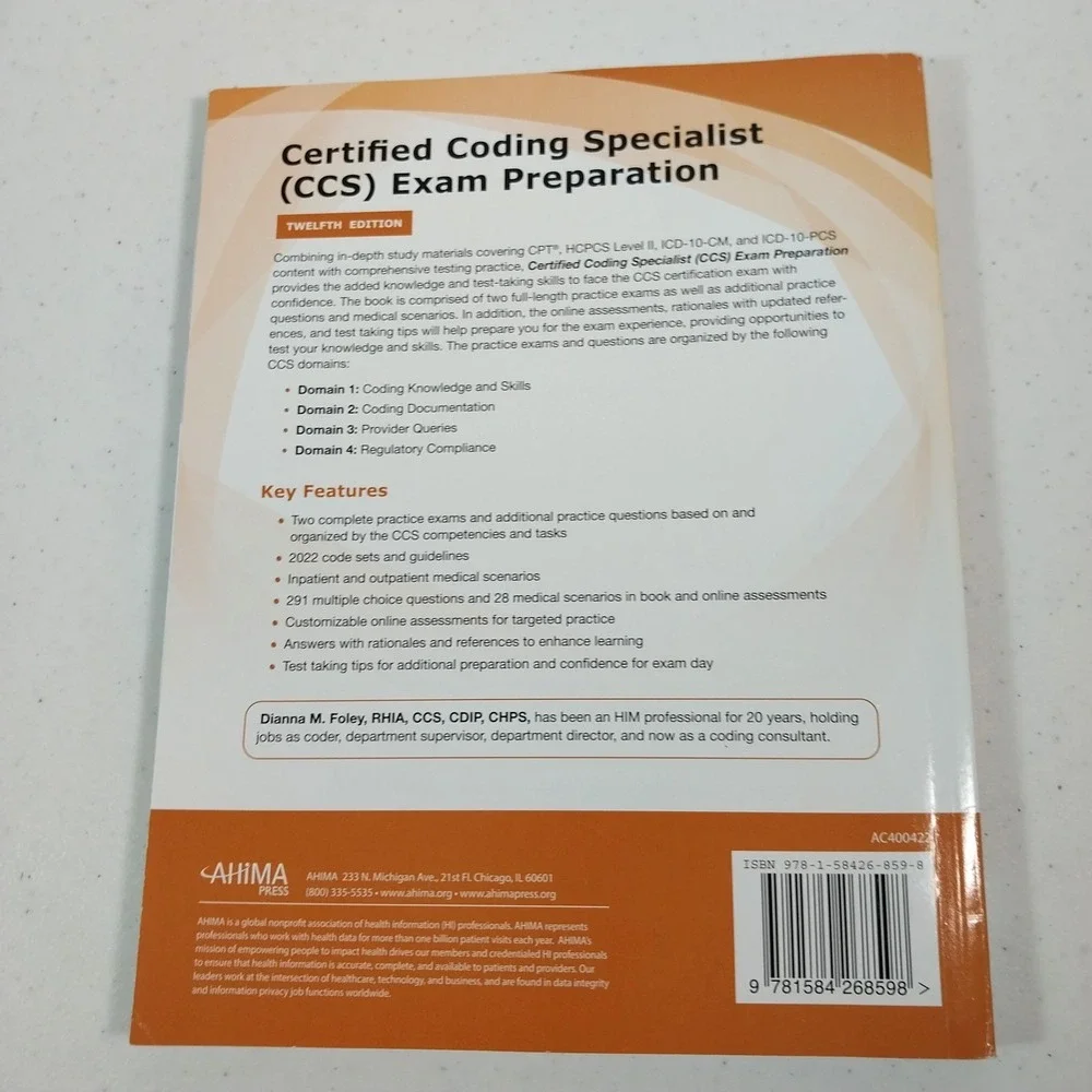 AHIMA Certified Coding Specialist (CCS) Exam Preparation 12th ed. NO ACCESS CODE